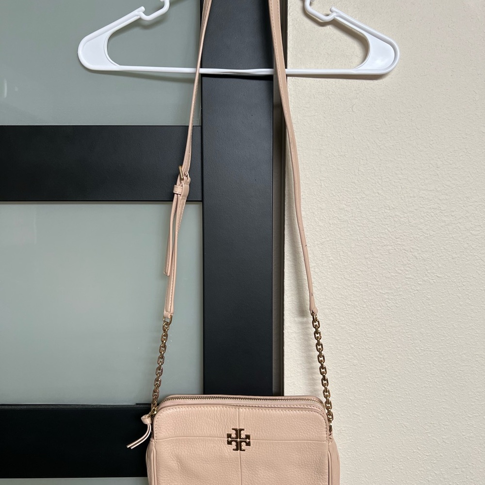 Tory Burch light pink Crossbody Bag with Gold Accents